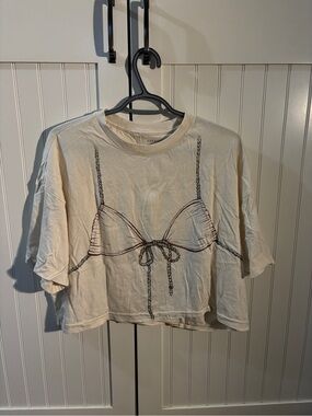 American Eagle Boxy Cropped Bikini T-Shirt
